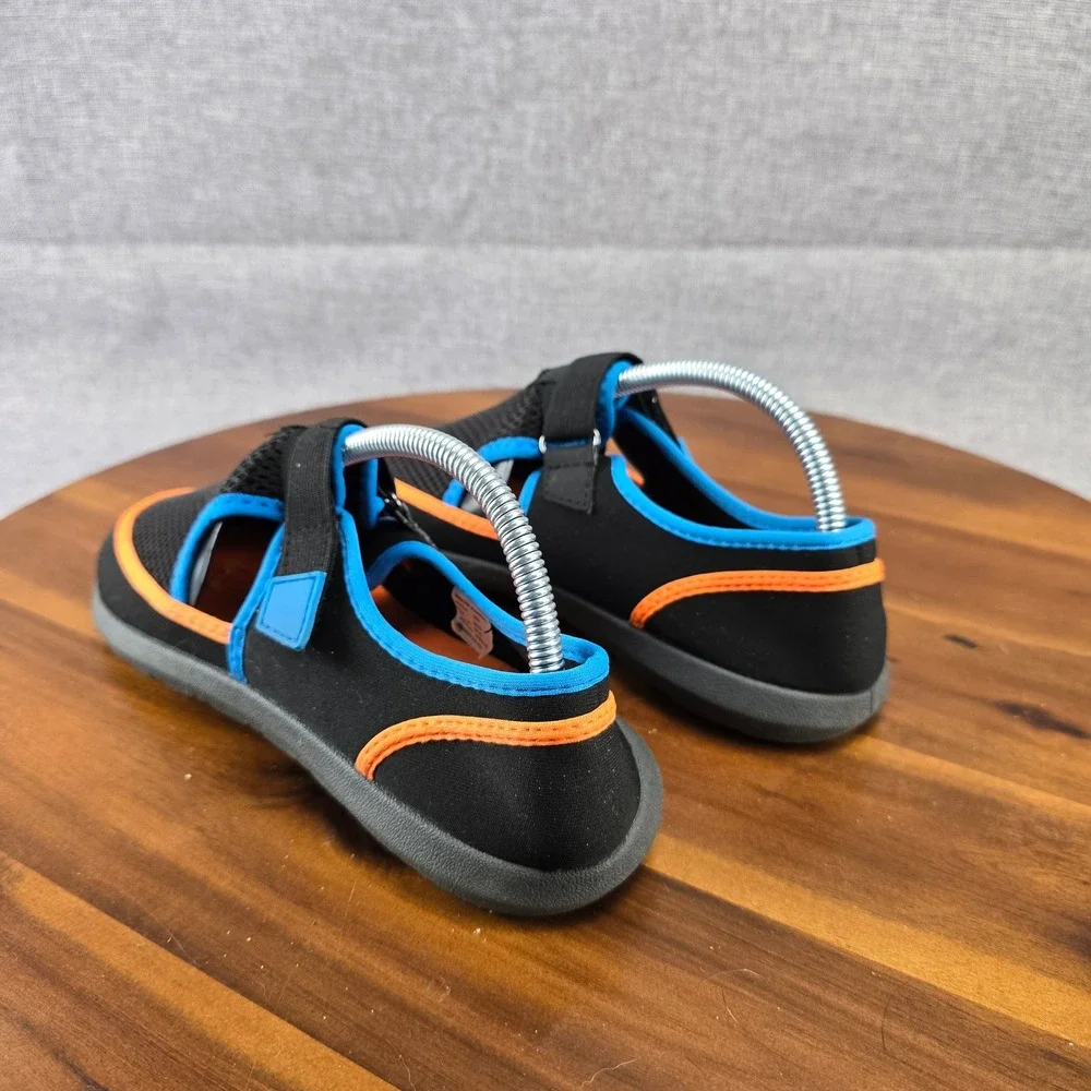 Wonder Nation Girls Water Shoes Black‎ Orange Blue USA 6 EUR 38.5